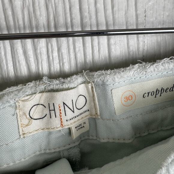 CHINO by Anthropologie Cropped Wide-leg Sky Blue Draw String Pants Size 30 Beach - Picture 7 of 9